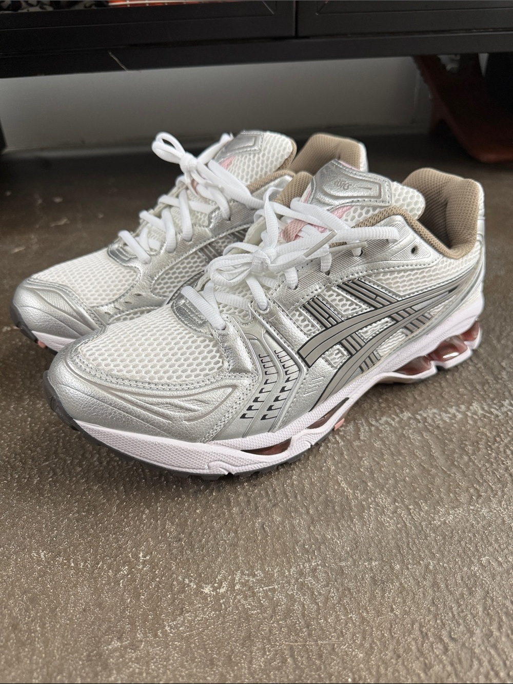 ASICS Women's Silver Mesh Athletic Running Shoes Gel-Kayano 14 NWT